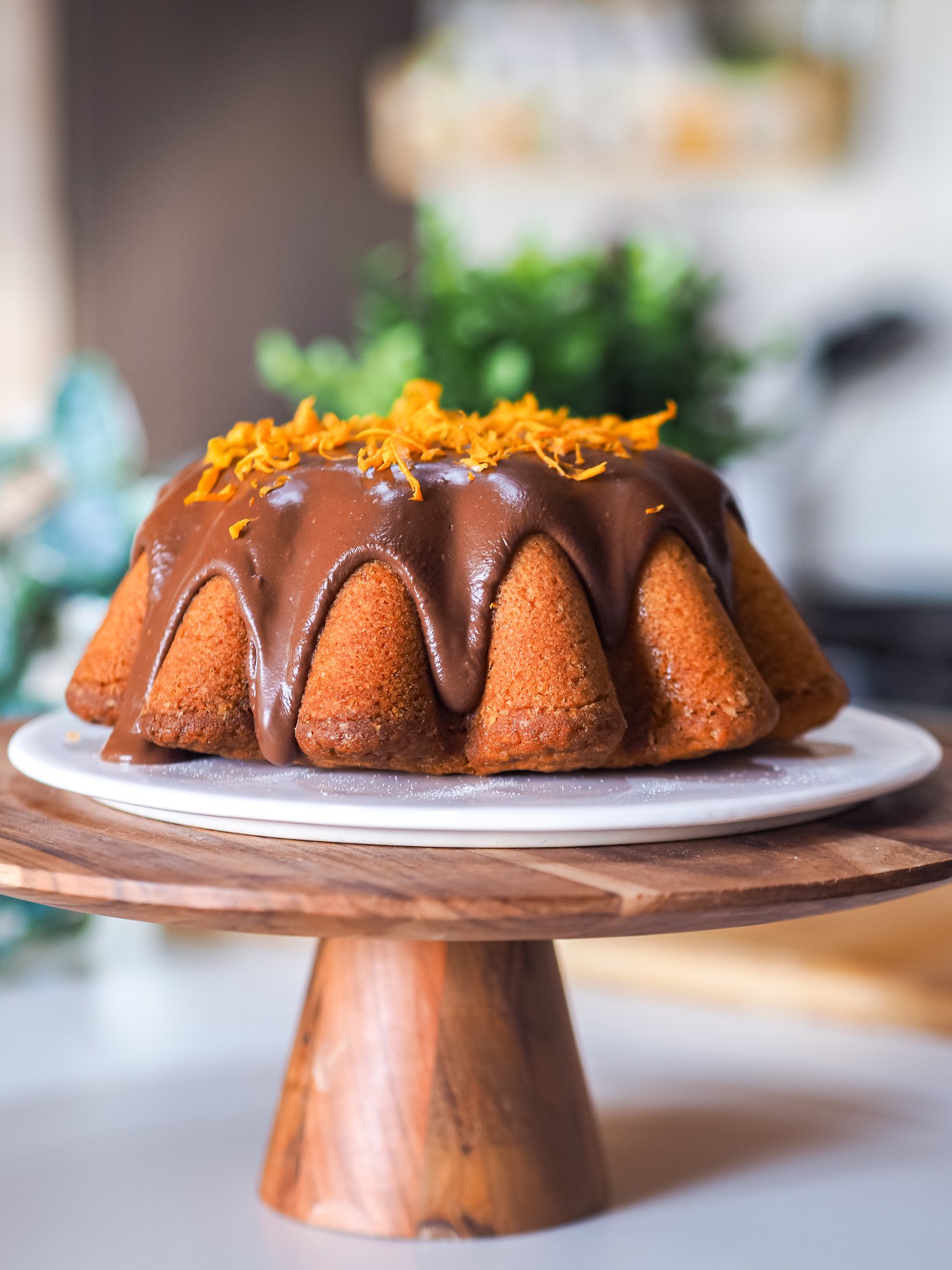 Orange Cake with Chocolate Glaze